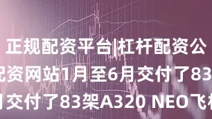 正规配资平台|杠杆配资公司|股票配资网站1月至6月交付了83架A320 NEO飞机